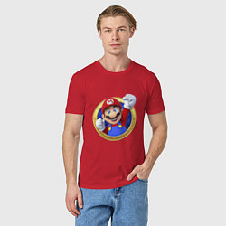 Футболка хлопковая мужская Марио 3d, цвет: красный — фото 2