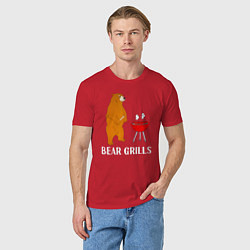 Футболка хлопковая мужская Bear Grills Беар Гриллс, цвет: красный — фото 2