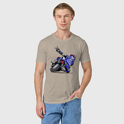 Футболка хлопковая мужская Yamaha racing team Racer, цвет: миндальный — фото 2