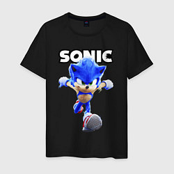Футболка хлопковая мужская Sonic the Hedgehog 2, цвет: черный