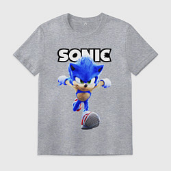 Футболка хлопковая мужская Sonic the Hedgehog 2, цвет: меланж