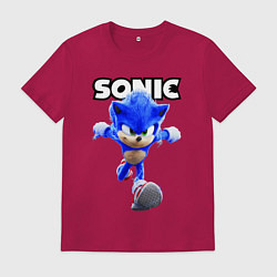 Футболка хлопковая мужская Sonic the Hedgehog 2022, цвет: маджента