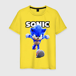 Футболка хлопковая мужская Sonic the Hedgehog 2022, цвет: желтый