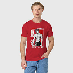 Футболка хлопковая мужская БОЕЦ БАКИ , BAKI THE GRAPPLER, цвет: красный — фото 2