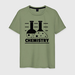 Футболка хлопковая мужская CHEMISTRY химия, цвет: авокадо