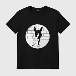 Футболка хлопковая мужская Зайчик и его Тень Rabbit Shadow, цвет: черный