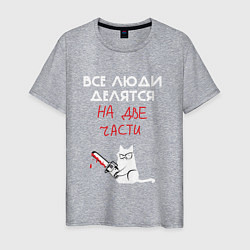 Футболка хлопковая мужская Неделимые люди, цвет: меланж