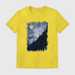 Футболка хлопковая мужская Медведи на склоне, цвет: желтый
