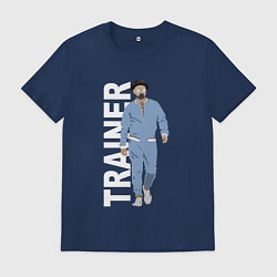 Футболка хлопковая мужская Тренер Джентельменов, цвет: тёмно-синий