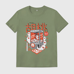 Футболка хлопковая мужская Hu Tao Keqing, цвет: авокадо