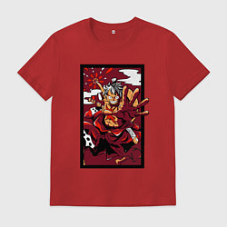 Футболка хлопковая мужская ЛУФФИ 5 ЙОНКО ONE PIECE, цвет: красный