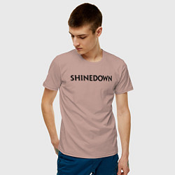 Футболка хлопковая мужская Shinedown лого, цвет: пыльно-розовый — фото 2