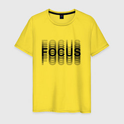 Футболка хлопковая мужская FOCUS: BLACK, цвет: желтый