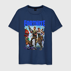 Футболка хлопковая мужская FORTNITE ПЕРСОНАЖИ ИГРЫ, цвет: тёмно-синий