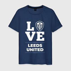 Футболка хлопковая мужская Leeds United Love Classic, цвет: тёмно-синий