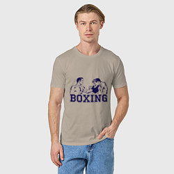 Футболка хлопковая мужская Бокс Boxing is cool, цвет: миндальный — фото 2