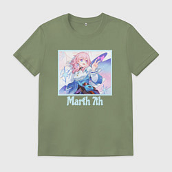 Футболка хлопковая мужская 7 марта Honkai star rail, цвет: авокадо