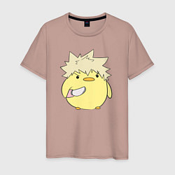 Футболка хлопковая мужская Опасный Бакуго My Hero Academia, цвет: пыльно-розовый