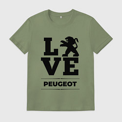 Футболка хлопковая мужская Peugeot Love Classic, цвет: авокадо