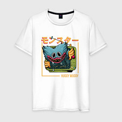 Футболка хлопковая мужская Japan Huggy Wuggy, цвет: белый