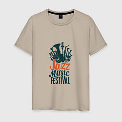 Футболка хлопковая мужская Jazz - Festival, цвет: миндальный