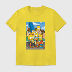 Футболка хлопковая мужская Любимые Симпсоны, цвет: желтый