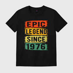 Футболка хлопковая мужская Эпичная легенда с 1976 года, цвет: черный