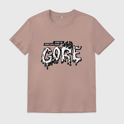 Футболка хлопковая мужская Лучше гор может быть только gore, цвет: пыльно-розовый