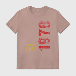 Футболка хлопковая мужская Потрясающий человек с 1978 года, цвет: пыльно-розовый