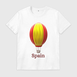 Футболка хлопковая мужская 3d aerostat Spanish flag, цвет: белый