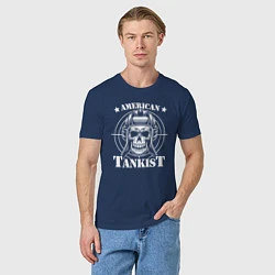 Футболка хлопковая мужская Американский танкист, цвет: тёмно-синий — фото 2