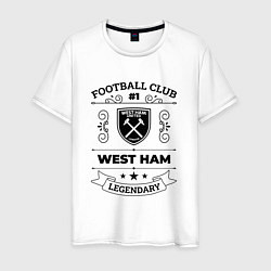 Футболка хлопковая мужская West Ham: Football Club Number 1 Legendary, цвет: белый