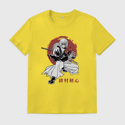 Футболка хлопковая мужская Баттосай Кенси, цвет: желтый