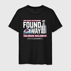 Футболка хлопковая мужская COLORADO AVALANCHE 2022, цвет: черный