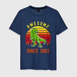 Футболка хлопковая мужская Потрясающий динозавр с 1983 года, цвет: тёмно-синий