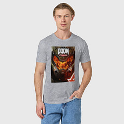 Футболка хлопковая мужская Doom eternal - poster, цвет: меланж — фото 2