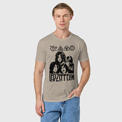 Футболка хлопковая мужская Led Zeppelin Black, цвет: миндальный — фото 2