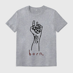 Футболка хлопковая мужская Half life - born, цвет: меланж