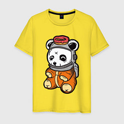Футболка хлопковая мужская Космо панда, цвет: желтый