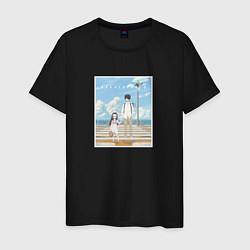 Футболка хлопковая мужская Химэ и Какуси у моря - Скрытые вещи, цвет: черный