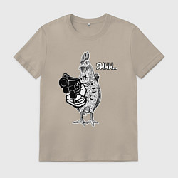 Футболка хлопковая мужская Chiсken Gan, цвет: миндальный