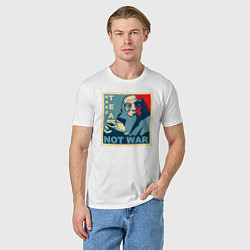 Футболка хлопковая мужская Make tea, not war, цвет: белый — фото 2