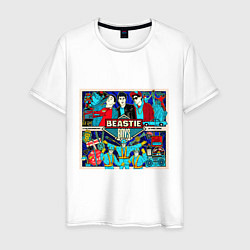 Футболка хлопковая мужская Beastie Boys hip hop, цвет: белый