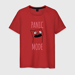 Футболка хлопковая мужская Panic mode - Режим паники, цвет: красный