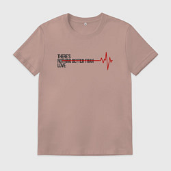 Футболка хлопковая мужская Любви Нет, цвет: пыльно-розовый