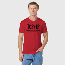 Футболка хлопковая мужская TCPIP Connecting people since 1972, цвет: красный — фото 2