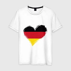 Футболка хлопковая мужская Сердце - Германия, цвет: белый