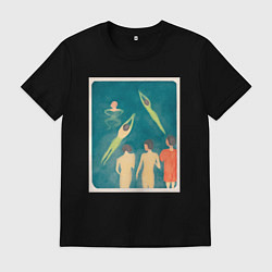 Футболка хлопковая мужская Купающиеся мальчики Эвард Мунк 1896, цвет: черный