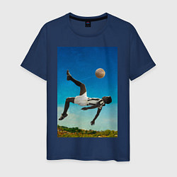 Футболка хлопковая мужская Удар Пеле, цвет: тёмно-синий