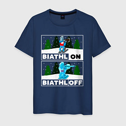 Футболка хлопковая мужская BiathlON BiathlOFF, цвет: тёмно-синий